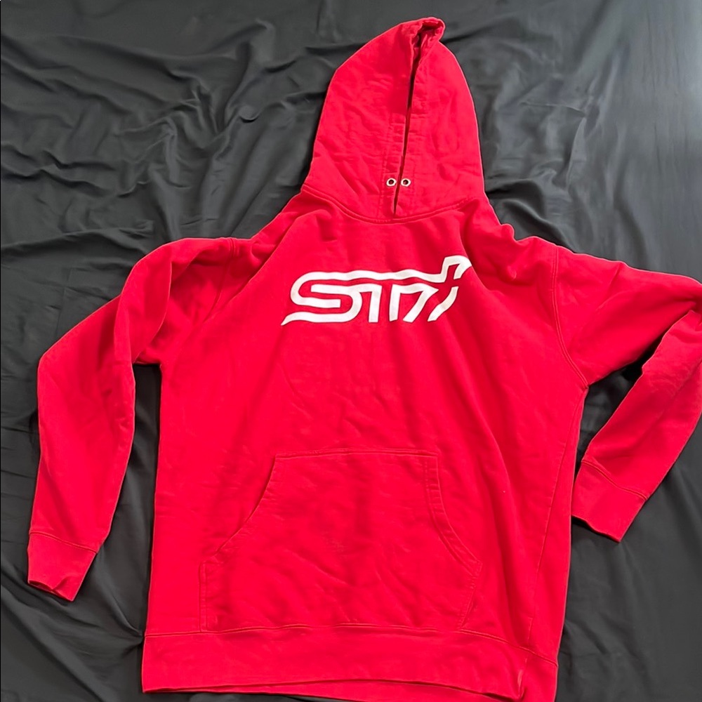 Subaru STI Logo Red Hoodie